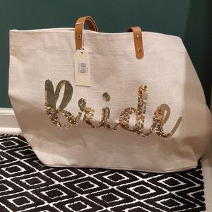 Mud Pie "Bride" tote bag